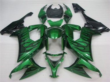 08-10 Grün Flamme ZX10R Verkleidung