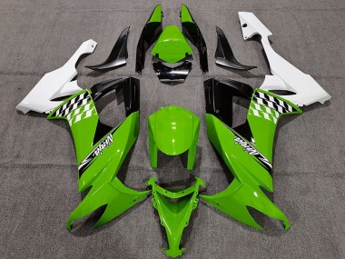 08-10 Grün-Weißes Scheck ZX10R Verkleidung