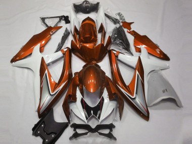 08-10 Orange Glänzend & Weiß GSXR 600-750 Verkleidung