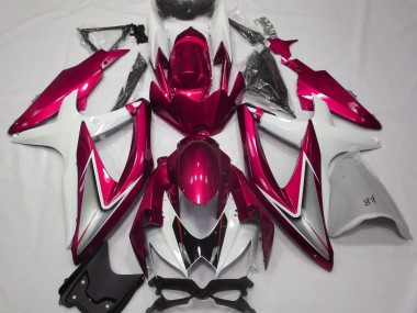 08-10 Rot Glänzend & Weiß GSXR 600-750 Verkleidung
