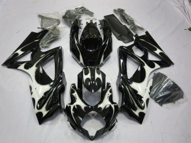 08-10 Schwarz-Weiß-Design GSXR 600-750 Verkleidung
