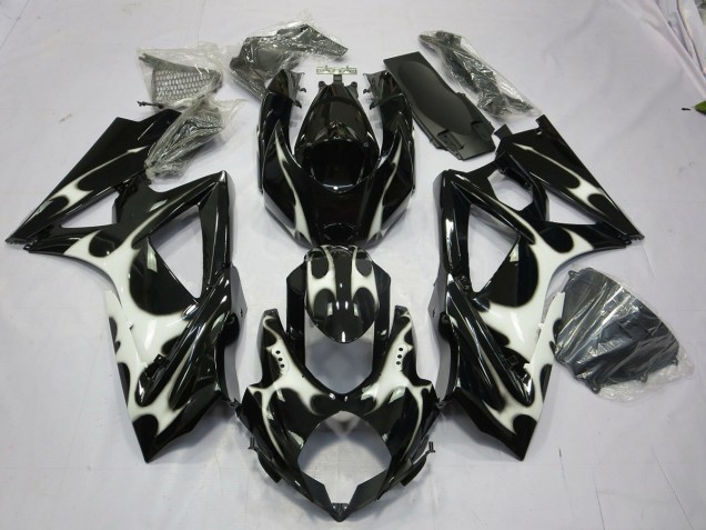 08-10 Schwarz-Weiß-Design GSXR 600-750 Verkleidung