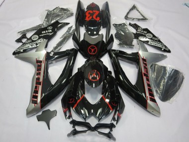 08-10 Schwarz Grau Jordan GSXR 600-750 Verkleidung