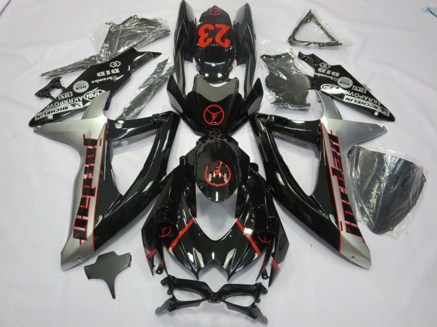 08-10 Schwarz Grau Jordan GSXR 600-750 Verkleidung