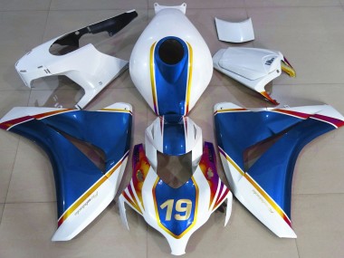 08-11 Glänzend Blau & Weiß CBR1000RR Verkleidung