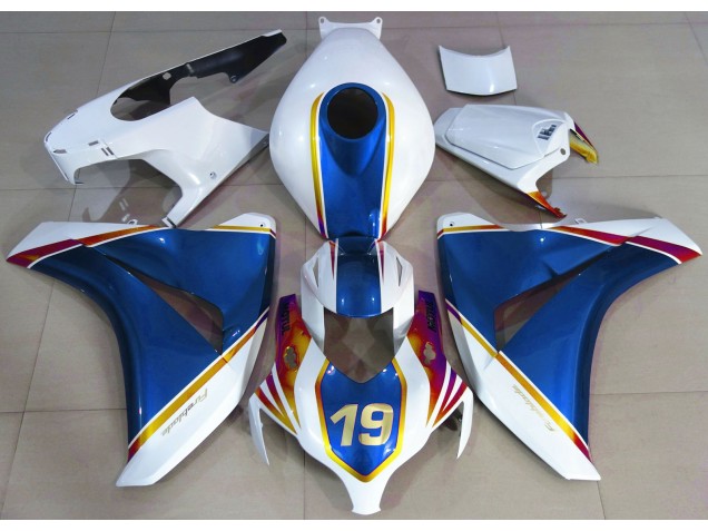 08-11 Glänzend Blau & Weiß CBR1000RR Verkleidung