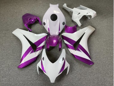 08-11 Glänzend Weiß & Lila Trimmen CBR1000RR Verkleidung