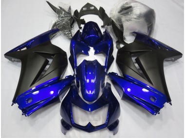 08-12 Blau & Matt Schwarz Ninja 250 Verkleidung