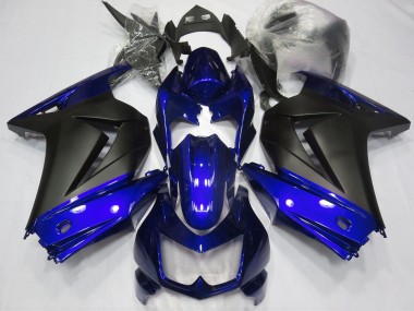 08-12 Blau & Matt Schwarz Ninja 250 Verkleidung