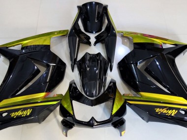 08-12 Glänzendes Schwarz & Gelb Ninja 250 Verkleidung