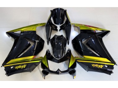 08-12 Glänzendes Schwarz & Gelb Ninja 250 Verkleidung