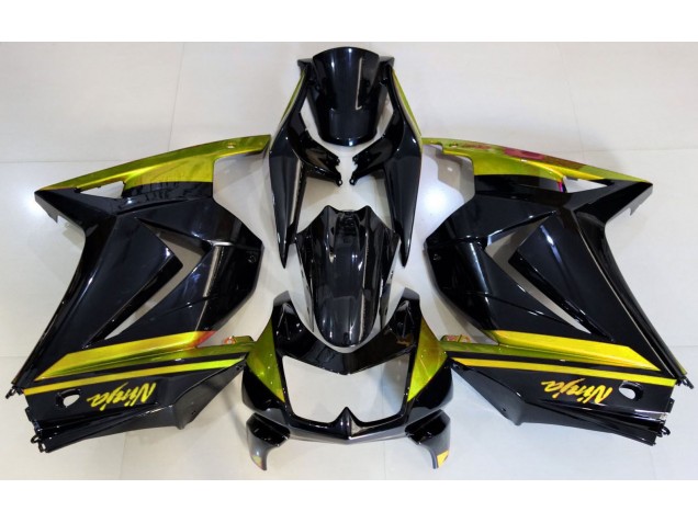 08-12 Glänzendes Schwarz & Gelb Ninja 250 Verkleidung