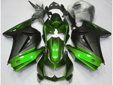 08-12 Grün & Matt Schwarz Ninja 250 Verkleidung