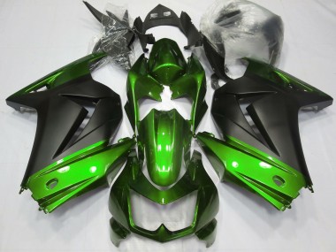 08-12 Grün & Matt Schwarz Ninja 250 Verkleidung