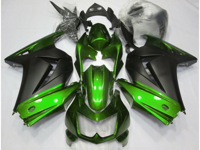 08-12 Grün & Matt Schwarz Ninja 250 Verkleidung