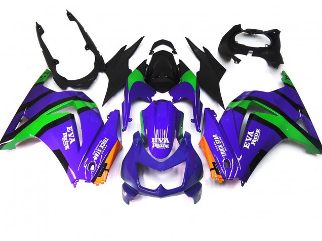 08-12 Lilagrün & Schwarz Ninja 250 Verkleidung