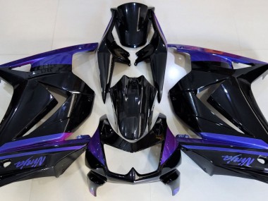 08-12 Schwarz Glänzend & Blau Ninja 250 Verkleidung