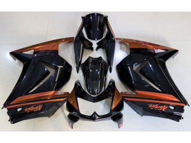 08-12 Schwarz Glänzend & Orange Ninja 250 Verkleidung