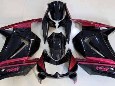 08-12 Schwarz Glänzend & Rot Ninja 250 Verkleidung