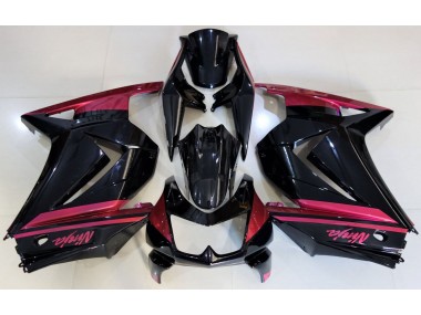 08-12 Schwarz Glänzend & Rot Ninja 250 Verkleidung