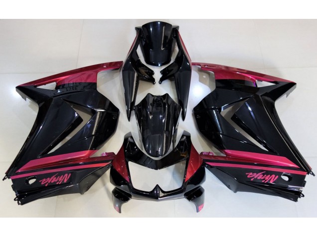 08-12 Schwarz Glänzend & Rot Ninja 250 Verkleidung