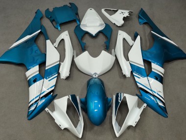 08-16 Glänzend Weiß & Hellblau OEM-Stil R6 Verkleidung