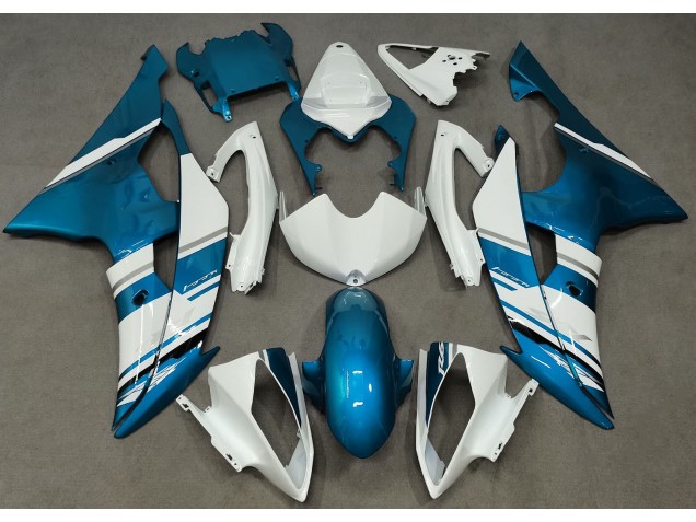 08-16 Glänzend Weiß & Hellblau OEM-Stil R6 Verkleidung