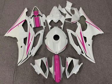 08-16 Glänzend Weiß & Pink R6 Verkleidung