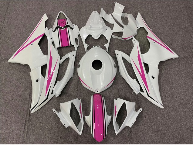 08-16 Glänzend Weiß & Pink R6 Verkleidung