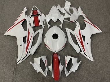 08-16 Glänzend Weiß & Rot R6 Verkleidung