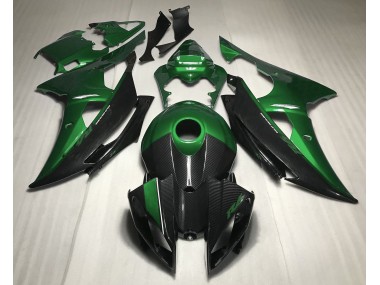 08-16 Grün Mit Kohlefaser Stil R6 Verkleidung
