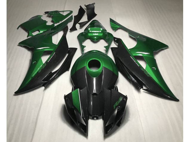 08-16 Grün Mit Kohlefaser Stil R6 Verkleidung