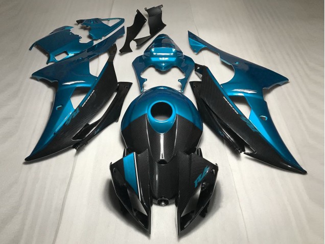 08-16 Hellblau Mit Kohlefaser Stil R6 Verkleidung