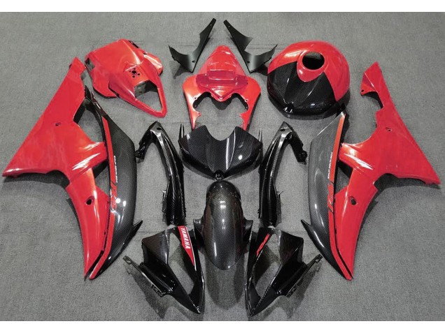 08-16 Rot Glänzend & Kohlefaser R6 Verkleidung