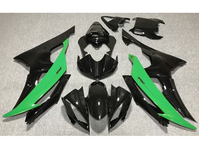 08-16 Schwarz Glänzend & Grün R6 Verkleidung