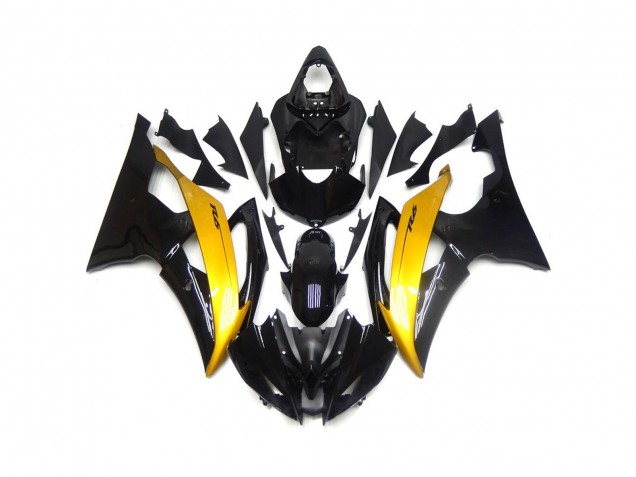 08-16 Schwarz & Gold Glänzend R6 Verkleidung
