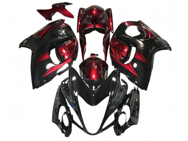 08-20 Glänzendes Schwarz & Tiefrot GSXR 1300 Verkleidung