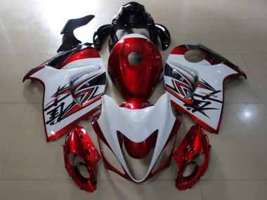 08-20 Rot Glänzend & Weiß Design GSXR 1300 Verkleidung