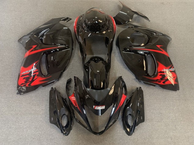 08-20 Schwarz Glänzend Mit Roten Logos GSXR 1300 Verkleidung