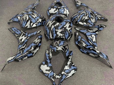 09-12 Blau & Silber Camo CBR600RR Verkleidung