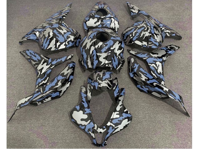 09-12 Blau & Silber Camo CBR600RR Verkleidung