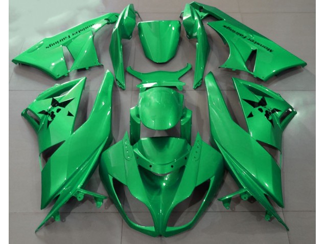 09-12 Glänzendes Grün & Benutzerdefinierte Logos ZX6R Verkleidung