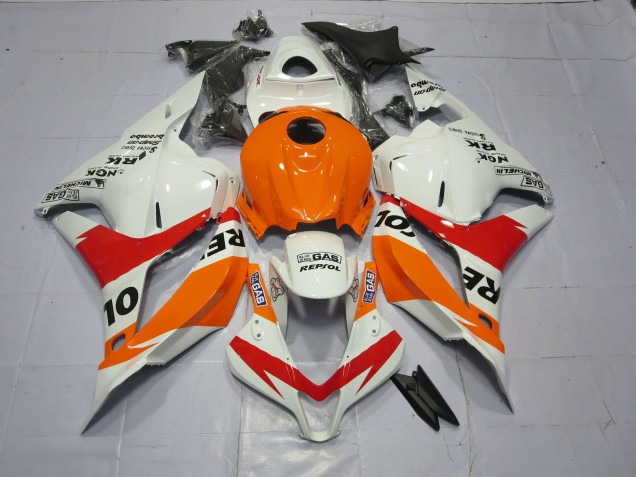 09-12 Hellorange & Weiß Repsol CBR600RR Verkleidung