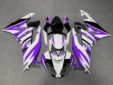 09-12 Lila Weiß & Schwarz Zag ZX6R Verkleidung