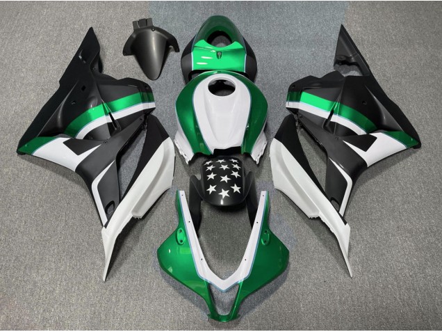 09-12 Matt Schwarzer & Grüner Stern CBR600RR Verkleidung