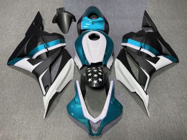 09-12 Matt Schwarzer & Hellblauer Stern CBR600RR Verkleidung