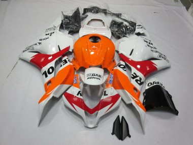 09-12 Weiß Orange Repsol CBR600RR Verkleidung
