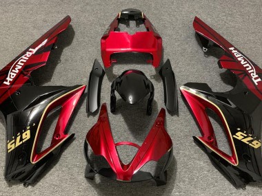 09-12 Rot Glänzend & Schwarz Daytona 675 Verkleidung