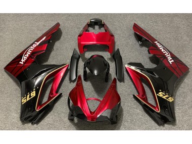09-12 Rot Glänzend & Schwarz Daytona 675 Verkleidung