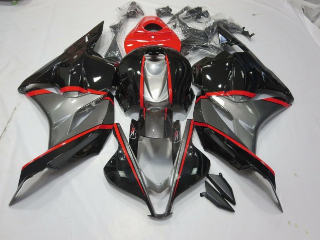 09-12 Schwarz & Grau Rot Pin CBR600RR Verkleidung